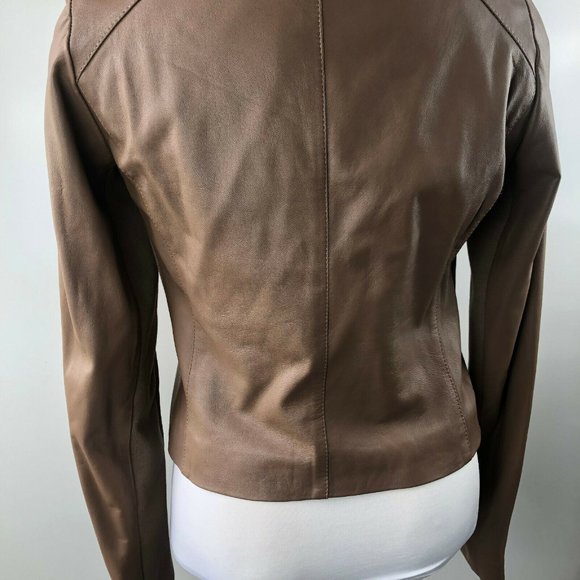 Anthropologie Dolan Moto Leather Jacket Brown - Picture 6 of 10